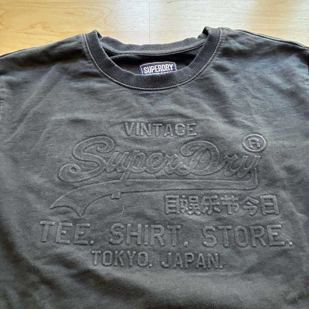 Superdry Men's Embossed Vintage Logo Crew Neck Sweatshirt Black